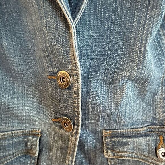 Gloria Vanderbilt ~ Vintage 2 button denim jacket/blazer ~ size Large - Picture 3 of 6